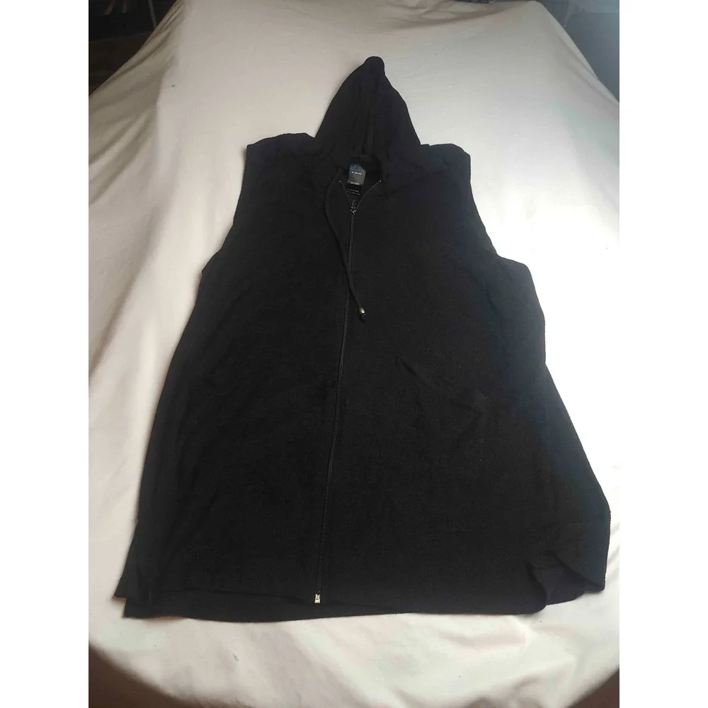 Catalina Sleeveless Hoodie Zip Up Vest Womens Size 2X Black Fleece Athleisure